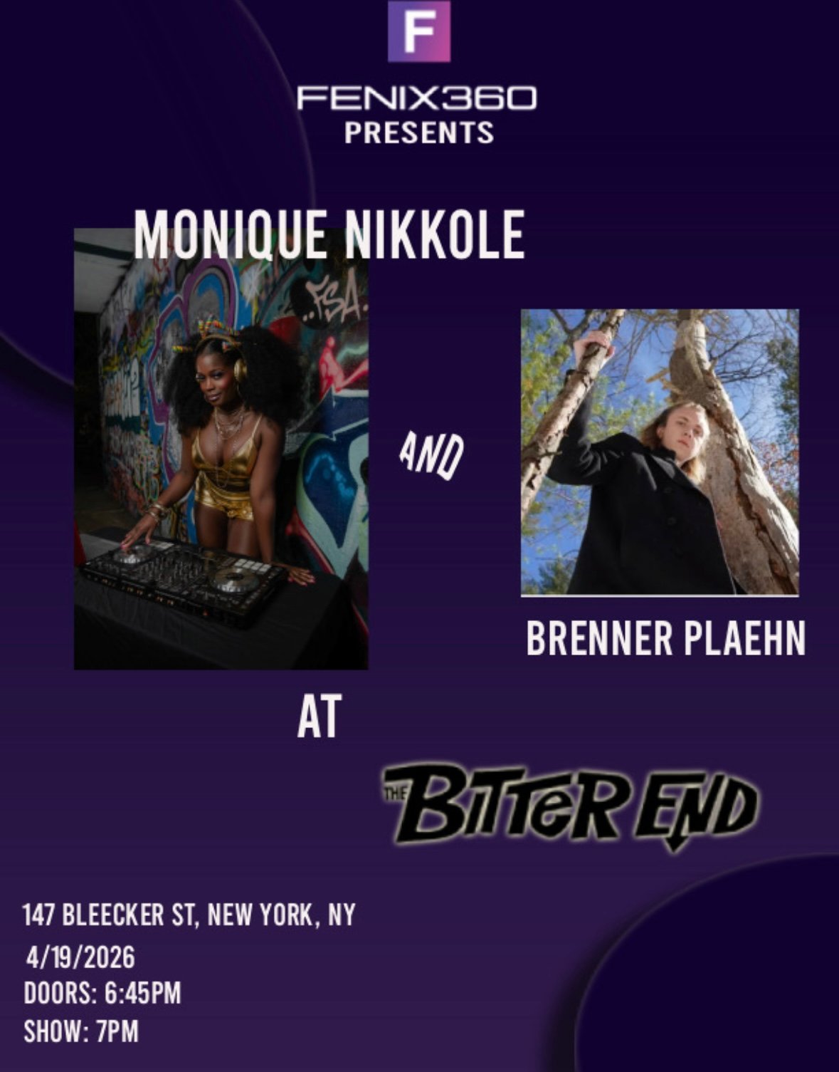 FENIX360 Ignites The Bitter End with Monique Nikkole and Brenner Plaehn – A Night of Sound, Style, and Rising Power