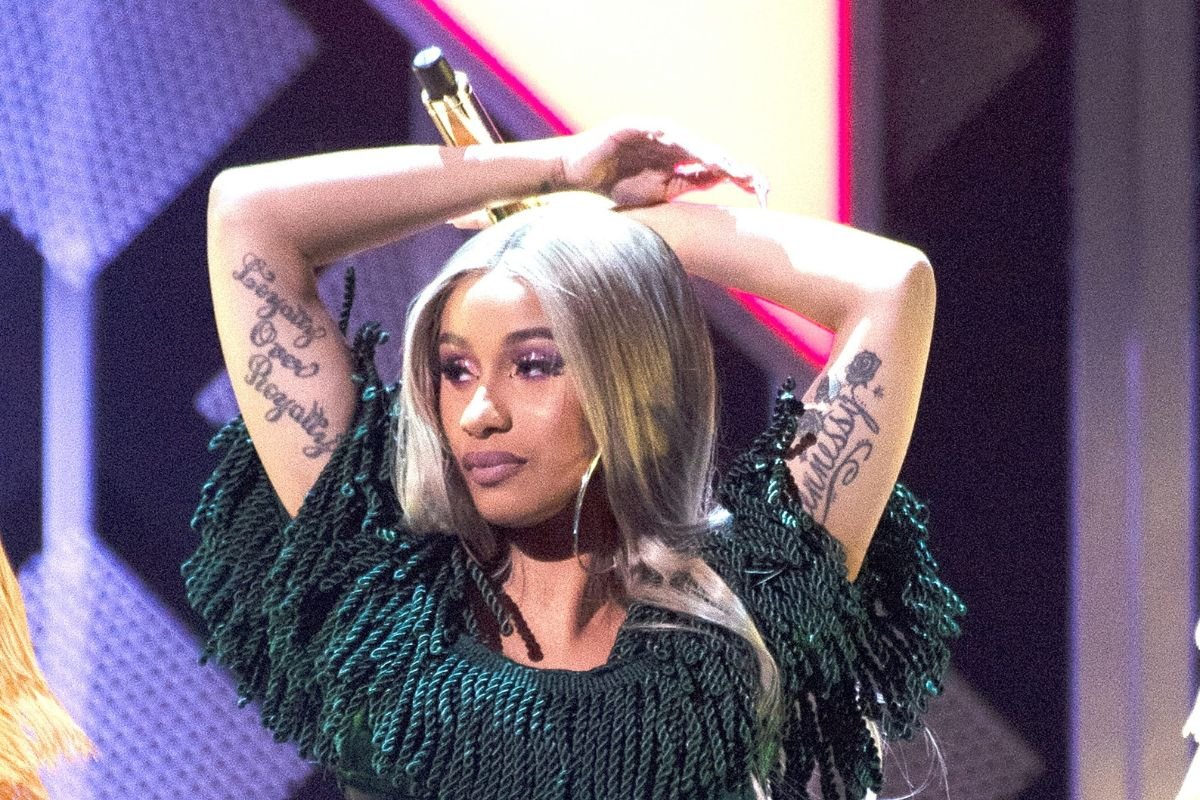 Cardi B Shows Off K Butt-Crack Jewelry In Tight White Catsuit